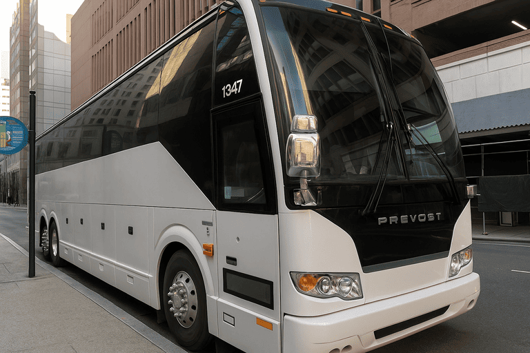a Jurupa Valley Coach Bus Service coach bus