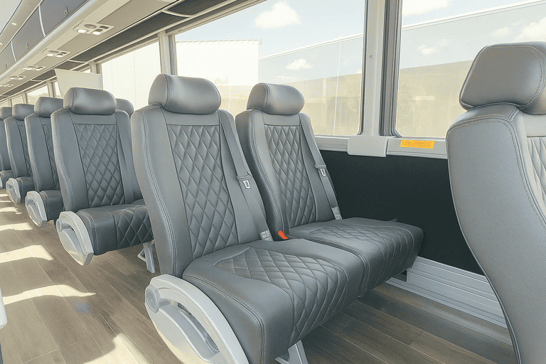 interior of Jurupa Valley Coach Bus Service charter bus
